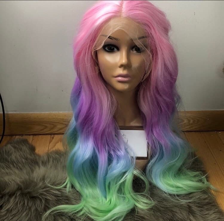24” Unicorn pink pastel rainbow body wave LaceFront *NEW* - Thumbnail 2