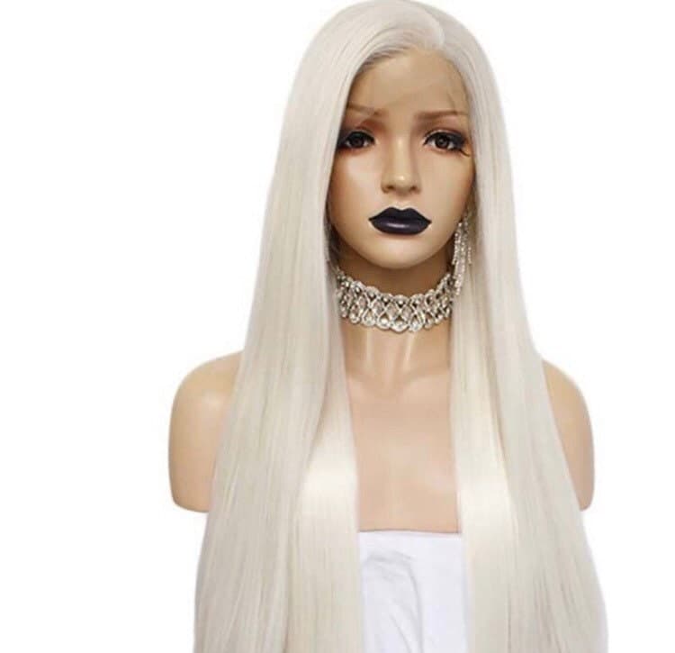 26” Platinum Blonde Straight Lace Front Wig *NEW* - Thumbnail 6