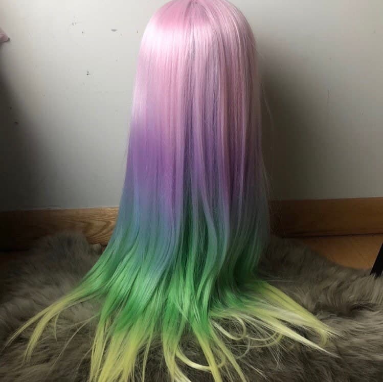 26” Rainbow Colorful Unicorn pink pastel STRAIGHT LaceFront *NWT* - Thumbnail 4