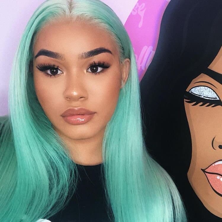 22” Mint Green straight Lace Front Wig for gorgeous woman *NEW* - Thumbnail 5