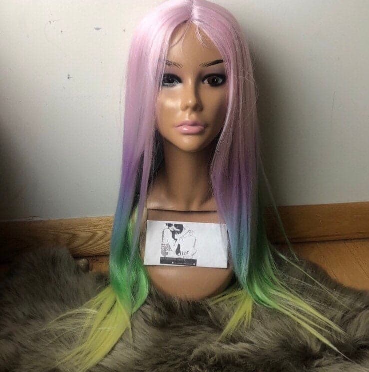 26” Rainbow Colorful Unicorn pink pastel STRAIGHT LaceFront *NWT* - Thumbnail 3