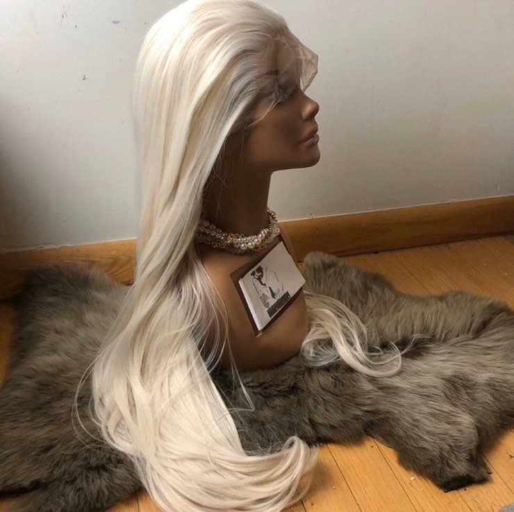 26” Platinum Blonde Straight Lace Front Wig *NEW* - Thumbnail 2