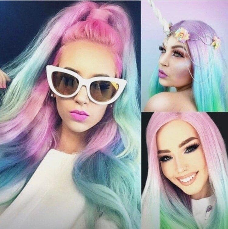 24” Unicorn pink pastel rainbow body wave LaceFront *NEW* - Thumbnail 6