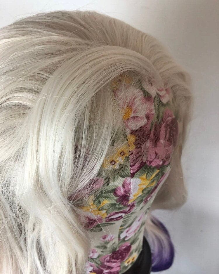 22” White Blonde & purple ombré body wavy lace front wig *NEW* - Thumbnail 7