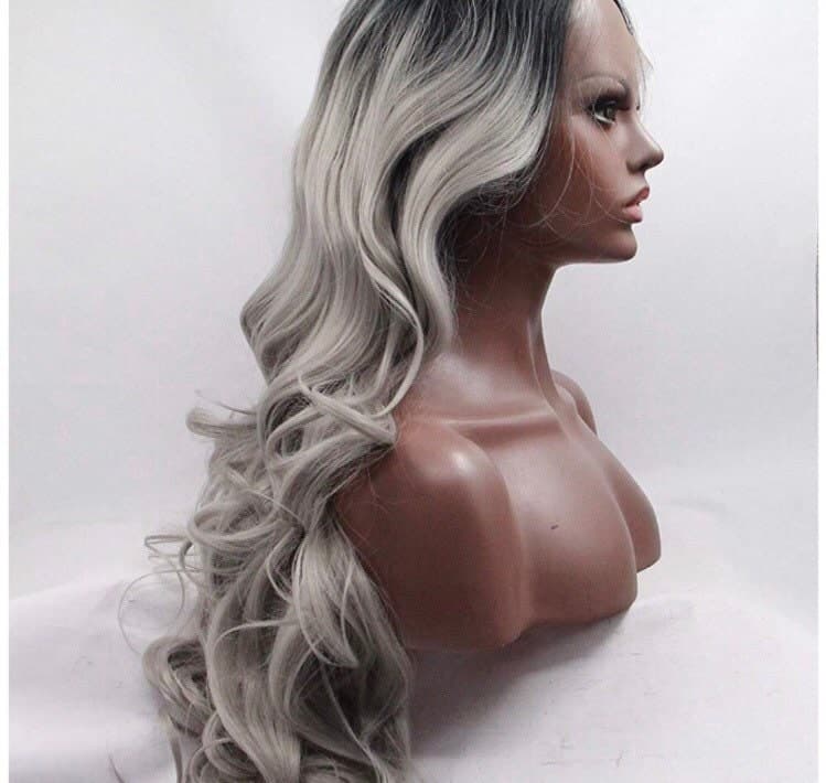 22” Grey ombré Body Wavy lace front glueless wig *NEW* - Thumbnail 3