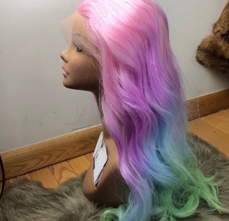 24” Unicorn pink pastel rainbow body wave LaceFront *NEW* - Thumbnail 3