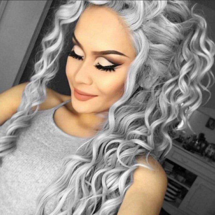 24” SILVER GREY curly lace front wig *NEW*