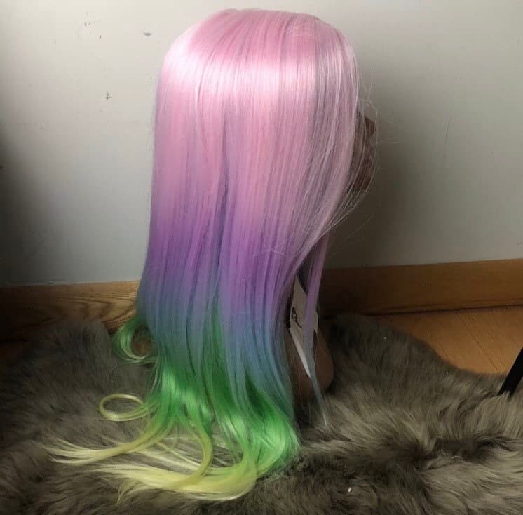 26” Rainbow Colorful Unicorn pink pastel STRAIGHT LaceFront *NWT* - Thumbnail 2