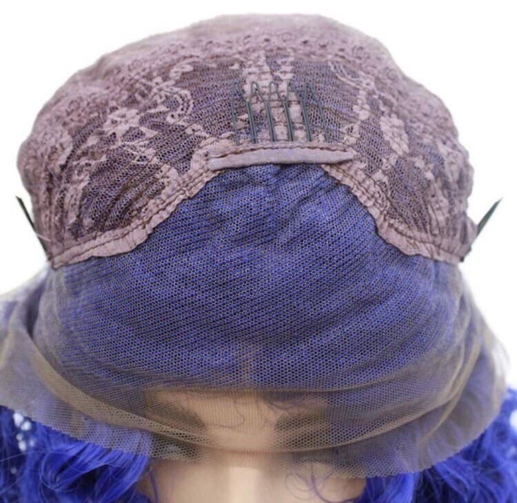 24” Blue Curly Lace Front Wig *NWT* - Thumbnail 4