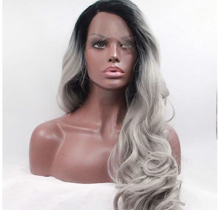 22” Grey ombré Body Wavy lace front glueless wig *NEW* - Thumbnail 2