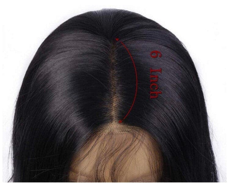 OLIVIA 24” black straight lace front wig *NEW* with Baby hairs 6” ” FRONT part space - Thumbnail 6