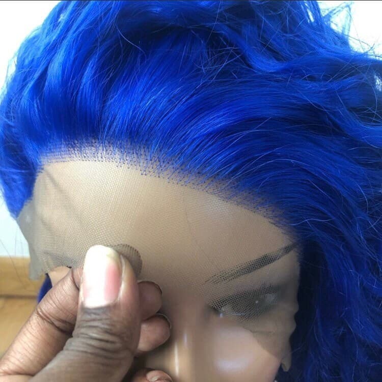 24” Blue Curly Lace Front Wig *NWT* - Thumbnail 3