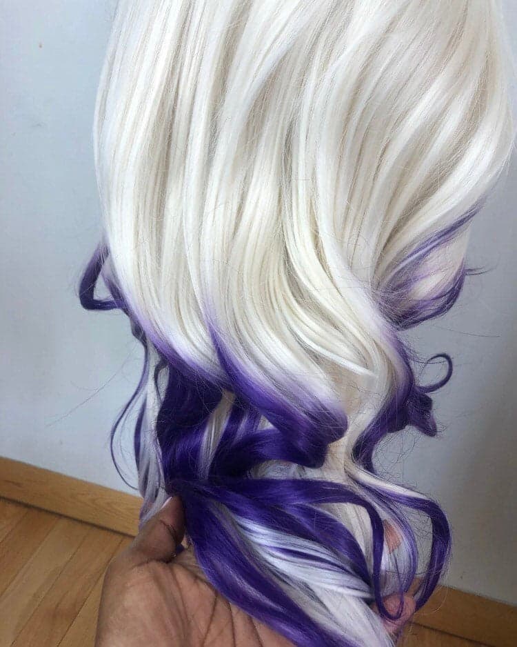 22” White Blonde & purple ombré body wavy lace front wig *NEW* - Thumbnail 5