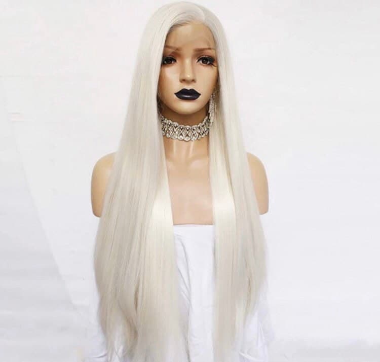 26” Platinum Blonde Straight Lace Front Wig *NEW* - Thumbnail 4