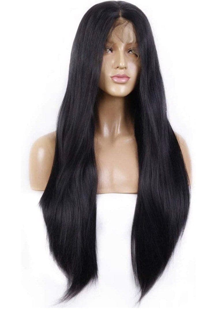 OLIVIA 24” black straight lace front wig *NEW* with Baby hairs 6” ” FRONT part space - Thumbnail 5