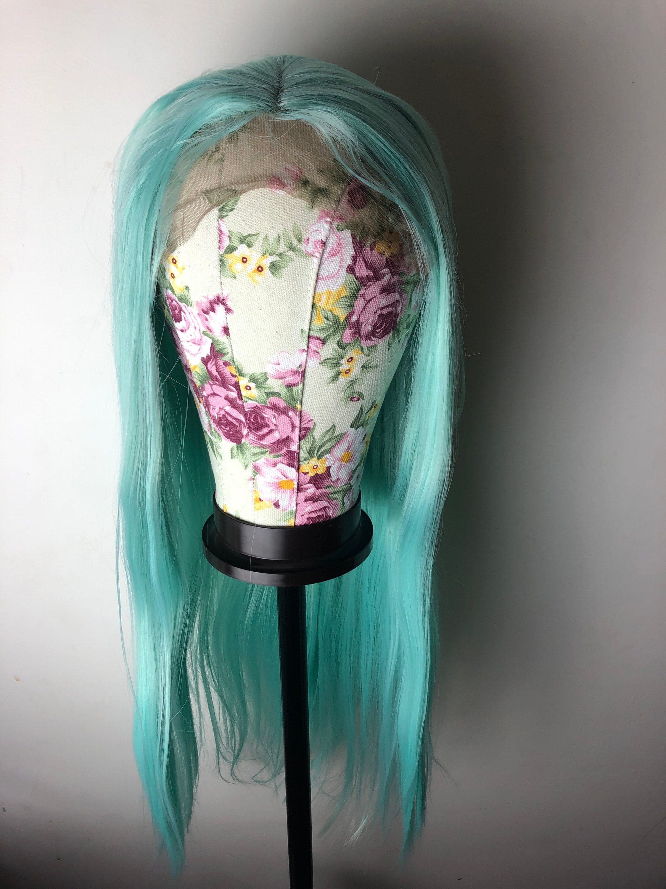 22” Mint Green straight Lace Front Wig for gorgeous woman *NEW* - Thumbnail 6