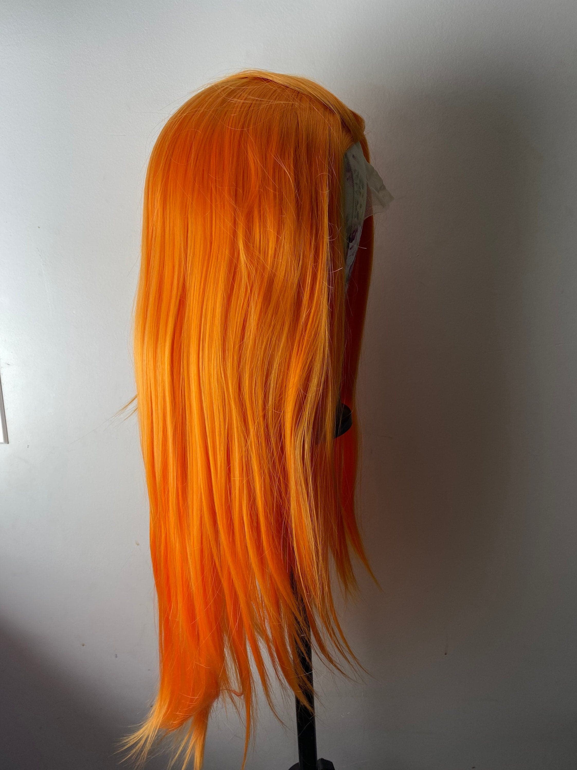 22” Orange straight Lace Front Wig *NEW* 6” Front part space - Thumbnail 6
