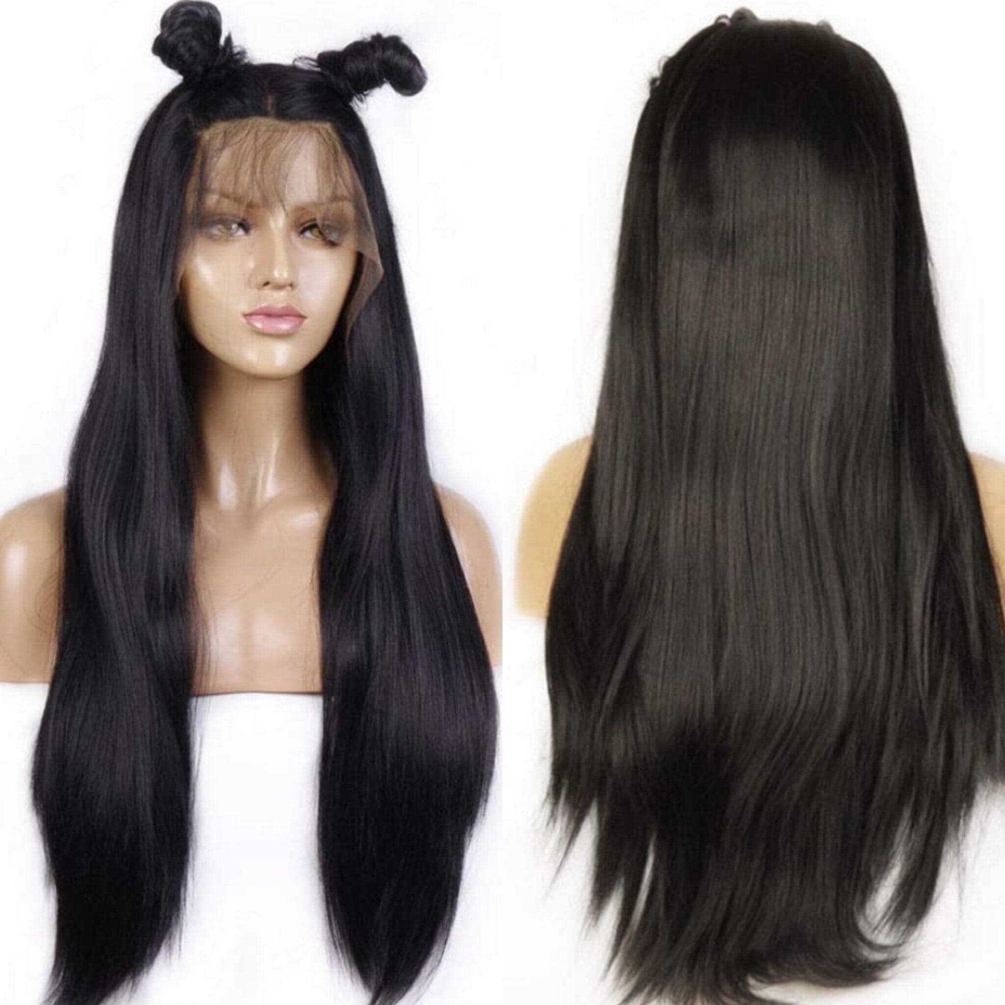 OLIVIA 24” black straight lace front wig *NEW* with Baby hairs 6” ” FRONT part space - Thumbnail 2