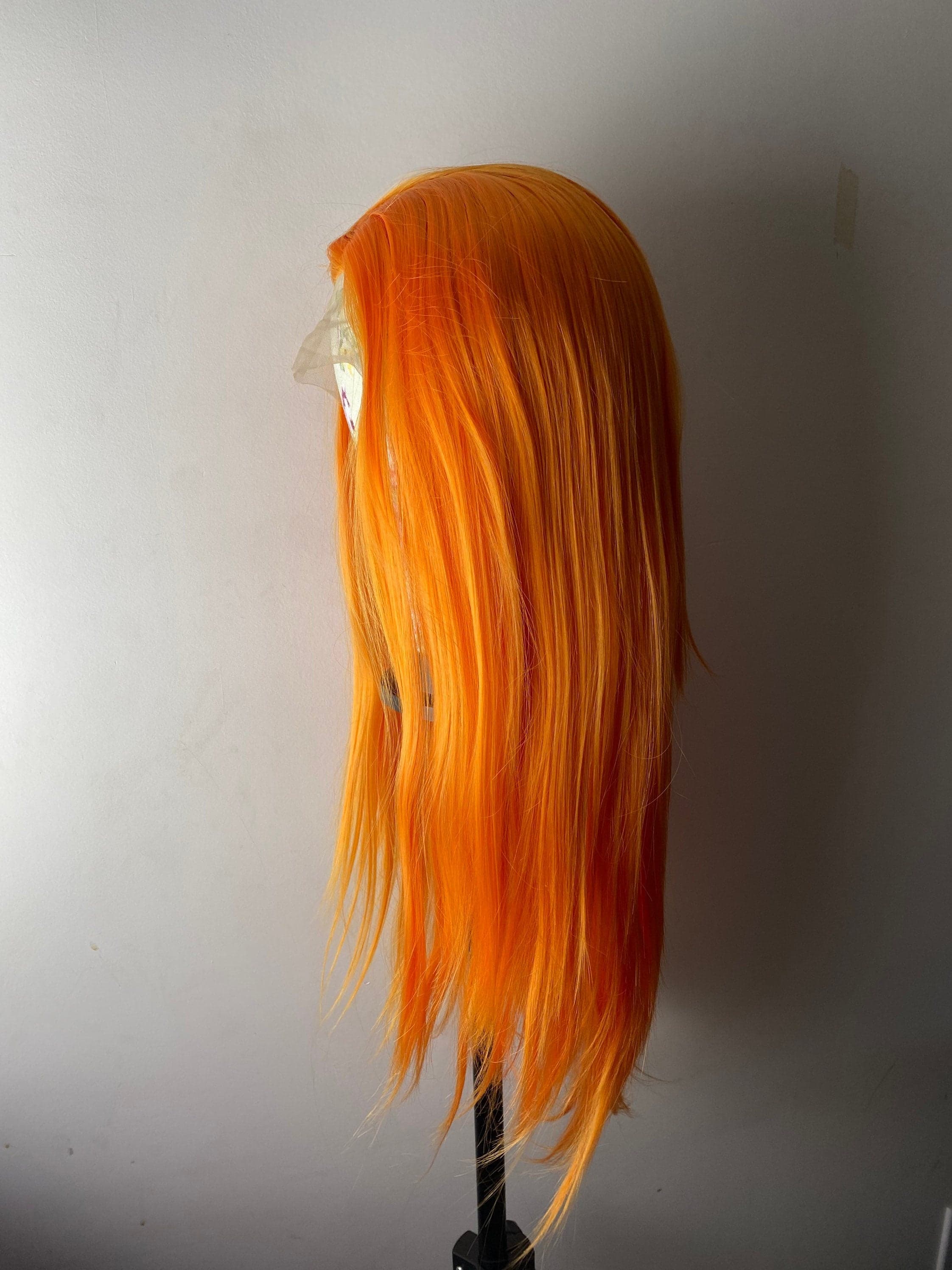 22” Orange straight Lace Front Wig *NEW* 6” Front part space - Thumbnail 9
