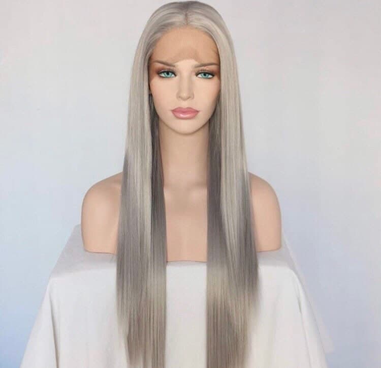 PLATINUM GREY 24” coachella festive celebrity long wig *NEW* - Thumbnail 2