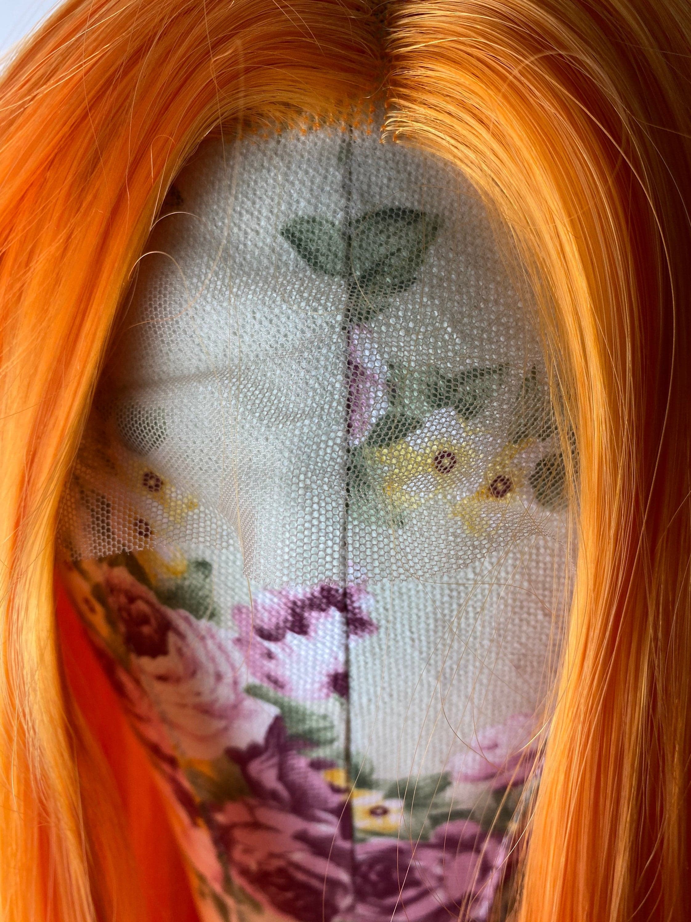 22” Orange straight Lace Front Wig *NEW* 6” Front part space - Thumbnail 4
