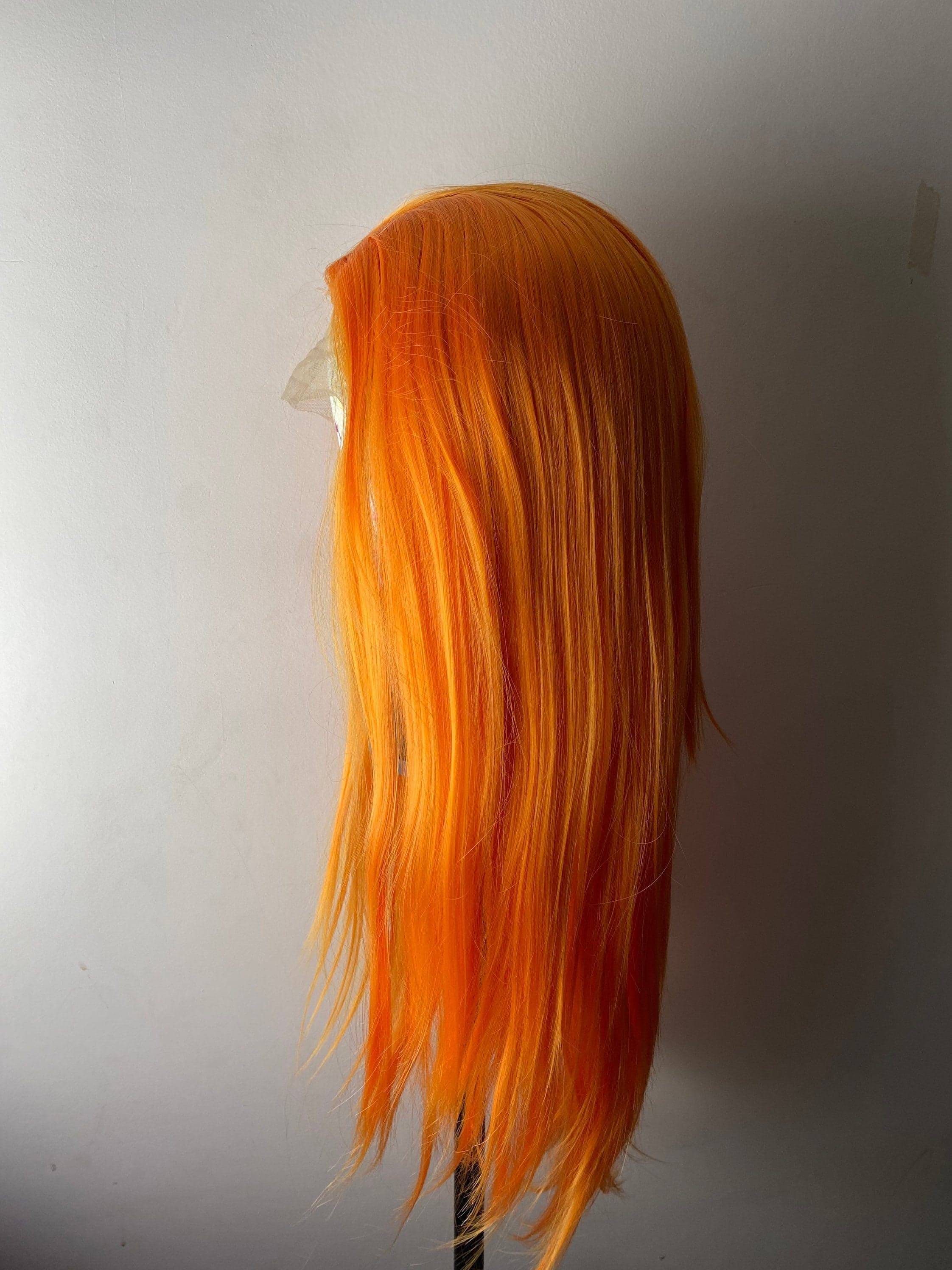 22” Orange straight Lace Front Wig *NEW* 6” Front part space - Thumbnail 7