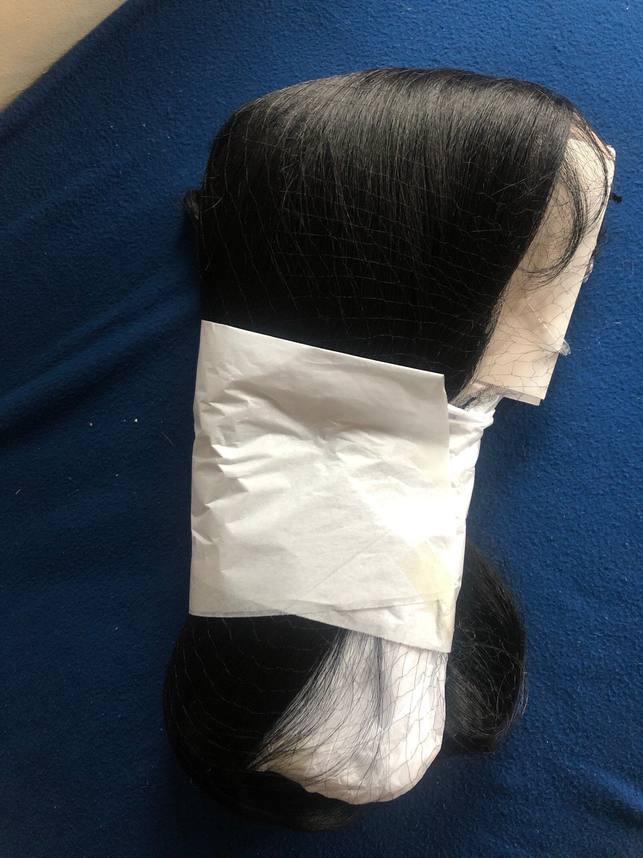 OLIVIA 24” black straight lace front wig *NEW* with Baby hairs 6” ” FRONT part space - Thumbnail 4