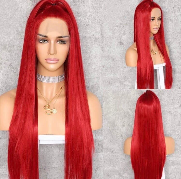 24” RED Straight Lace Front Wig for beautiful woman *NEW* - Thumbnail 2