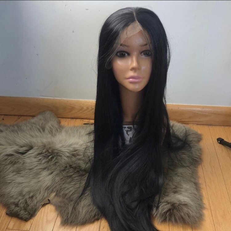 24” Jet Black long straight lace front wig *NEW* - Thumbnail 2