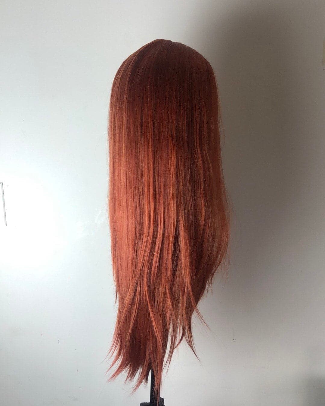 22” GINGER COPPER red straight ace front wig *NEW* 5” front part space - Thumbnail 8