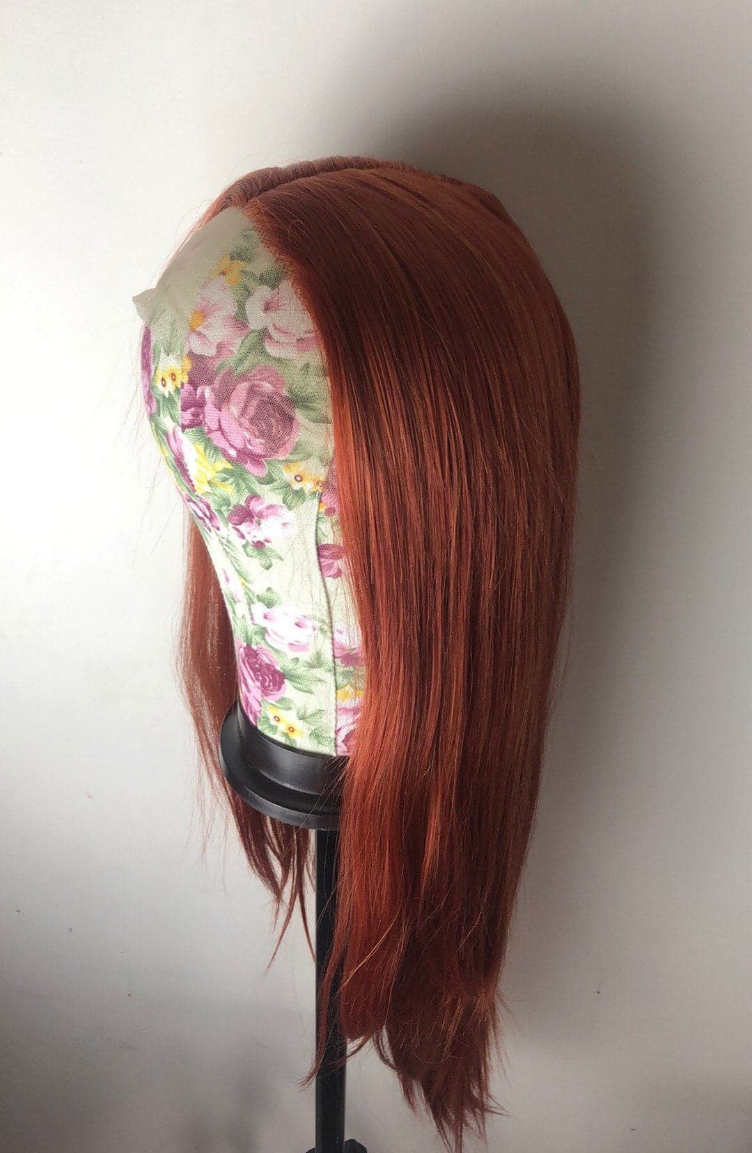 22” GINGER COPPER red straight ace front wig *NEW* 5” front part space - Thumbnail 6