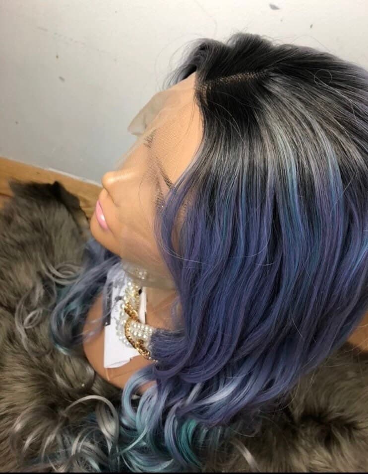 Unicorn collection 24” Ombré pastel LaceFront Wig - Thumbnail 9