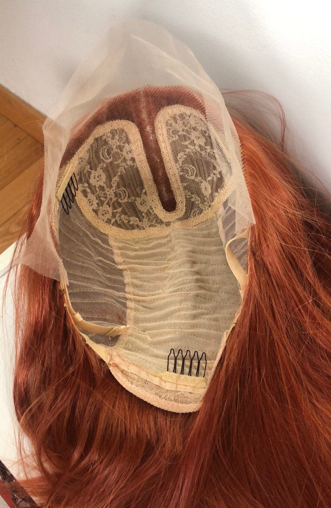 22” GINGER COPPER red straight ace front wig *NEW* 5” front part space - Thumbnail 9
