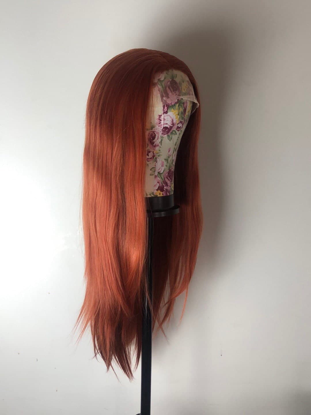 22” GINGER COPPER red straight ace front wig *NEW* 5” front part space - Thumbnail 2