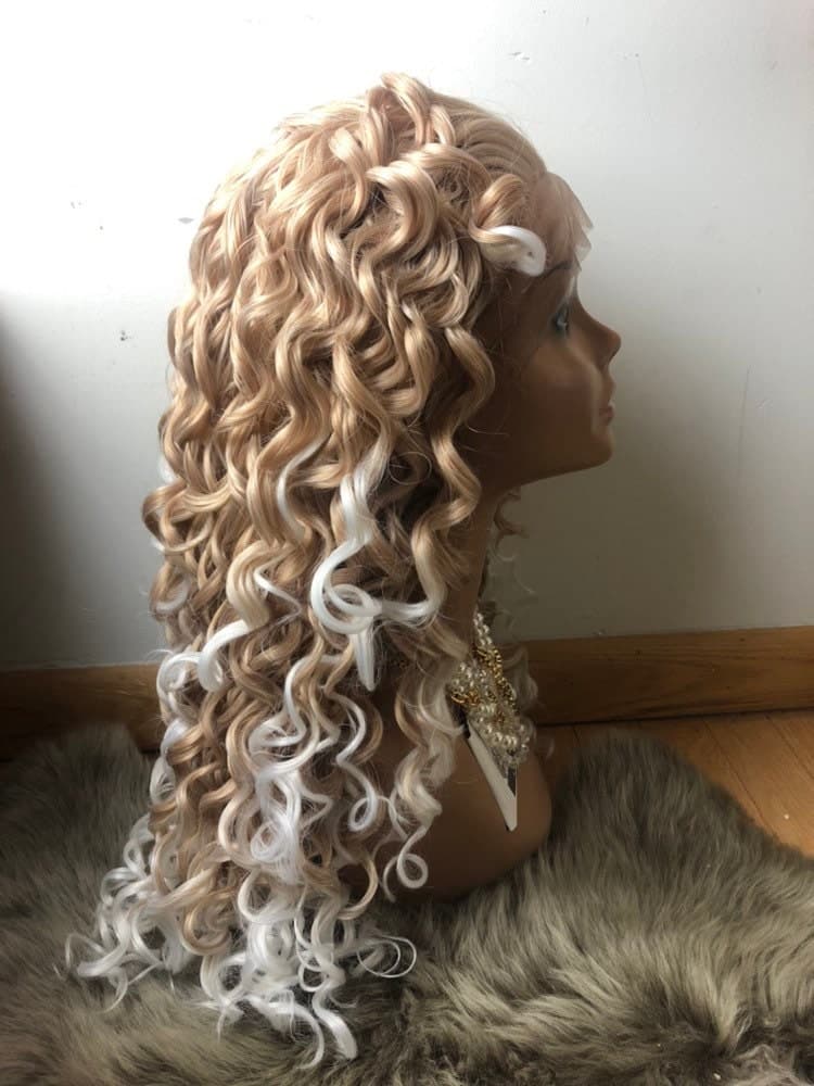 24” Blonde and white kinky curly Lace Front WIG *Nwt* - Thumbnail 2