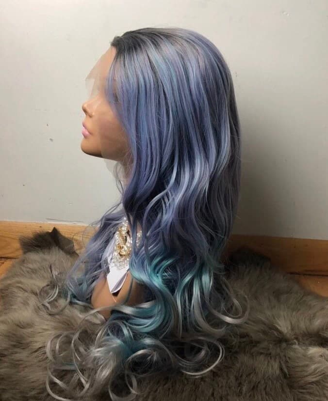 Unicorn collection 24” Ombré pastel LaceFront Wig - Thumbnail 7