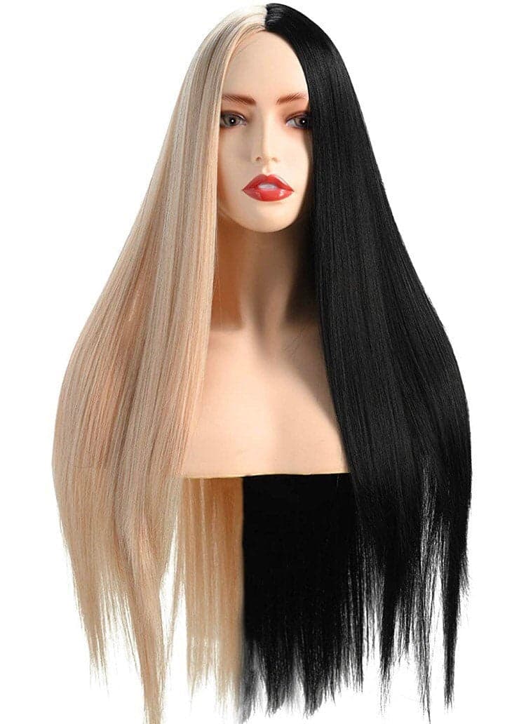 22” Black & Blonde split dye straight wig -ARRIVES NEW - Thumbnail 2