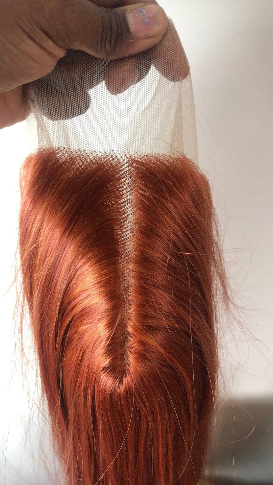 22” GINGER COPPER red straight ace front wig *NEW* 5” front part space - Thumbnail 5