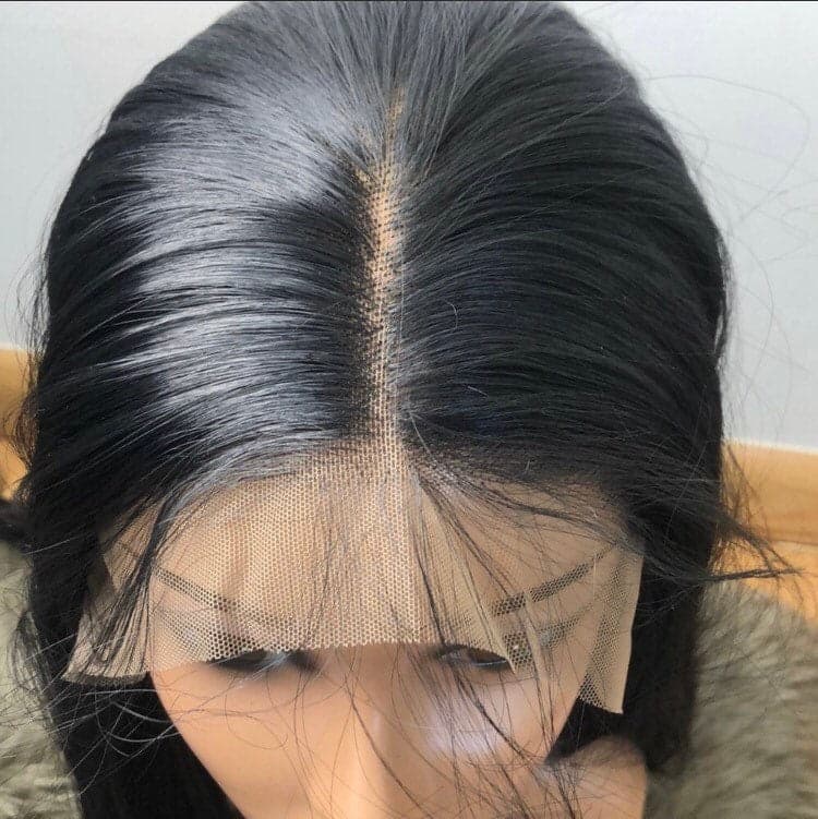24” Jet Black long straight lace front wig *NEW* - Thumbnail 4