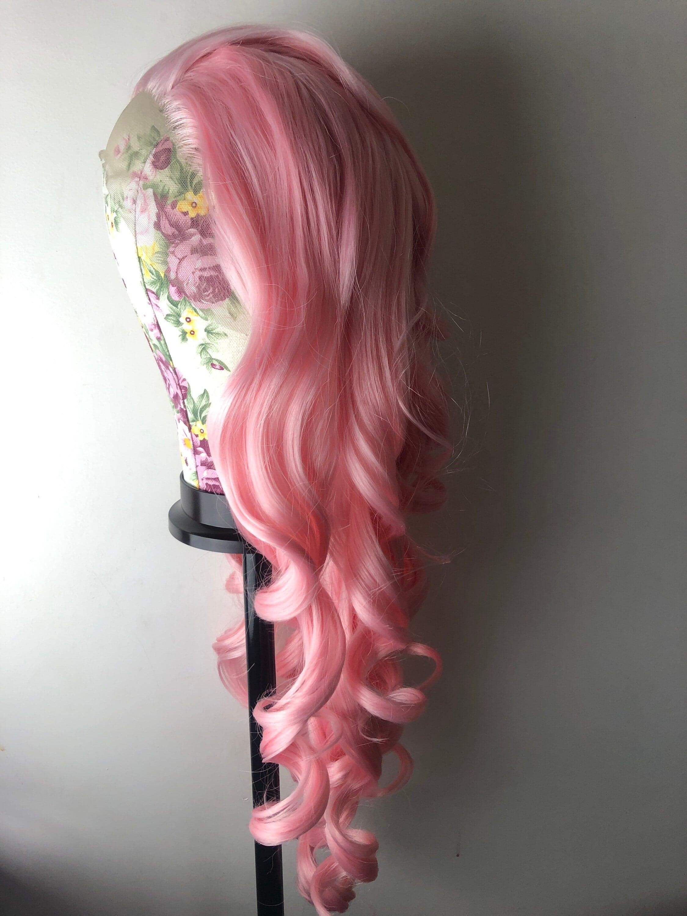24” Pink Body Wavy Curly Lace Front Wig *NEW* - Thumbnail 2