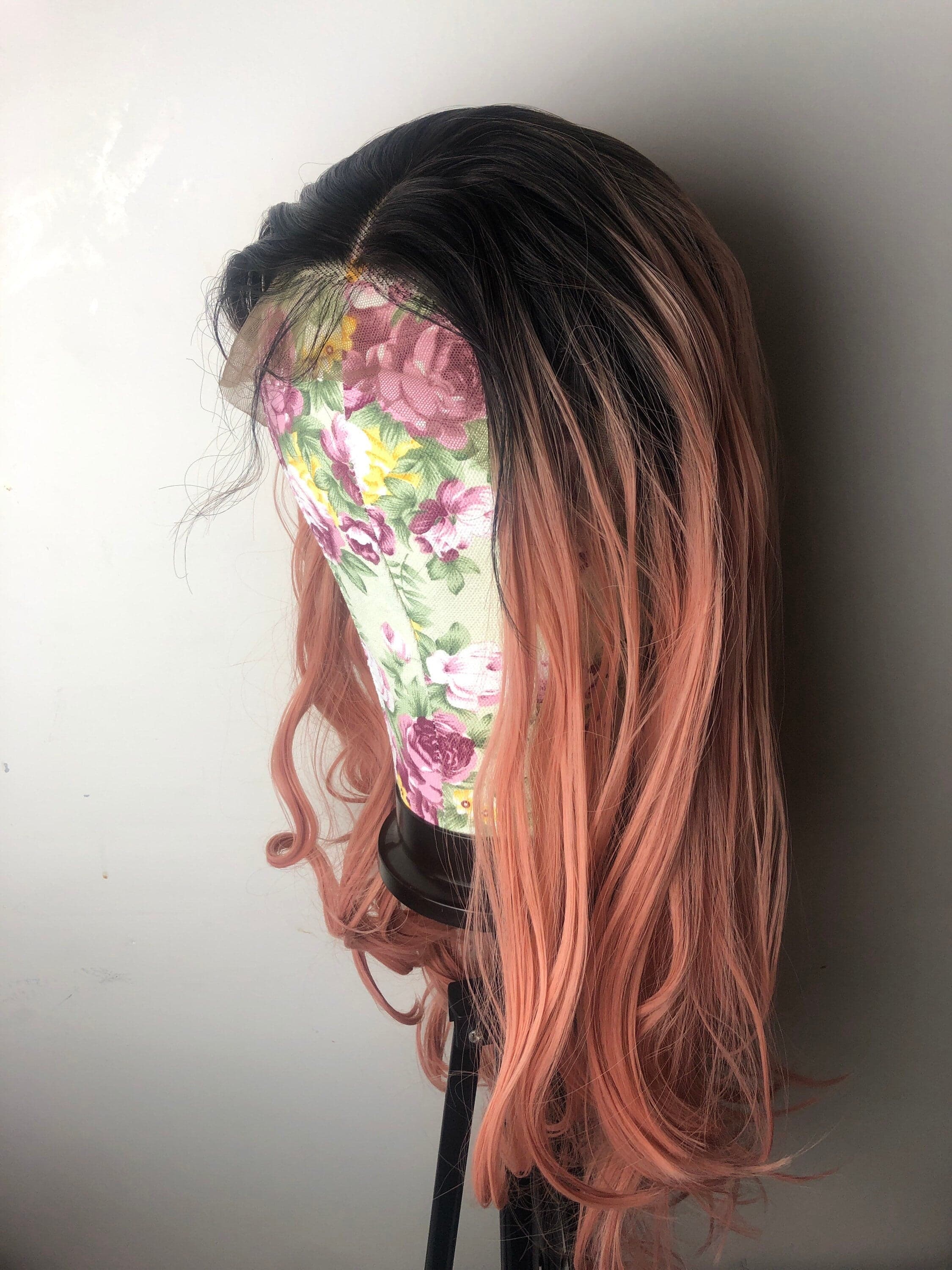 22” ROSE pink OMBRE Body Wavy LaceFront festival celeb wig *NEW* - Thumbnail 4