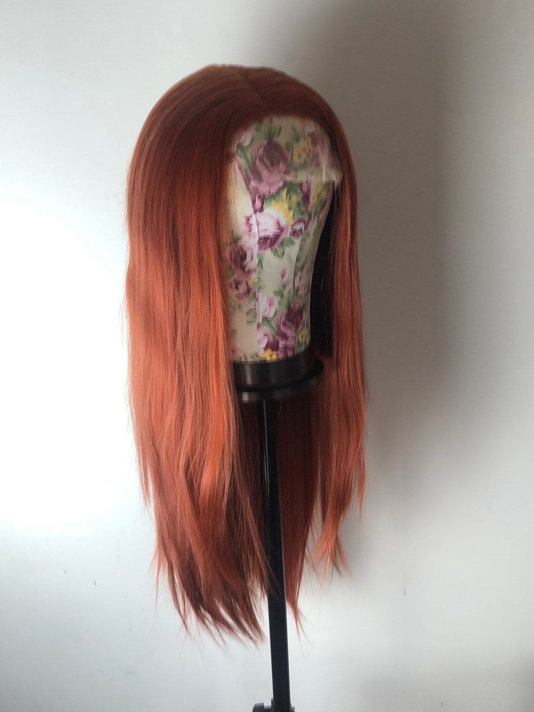 22” GINGER COPPER red straight ace front wig *NEW* 5” front part space - Thumbnail 3