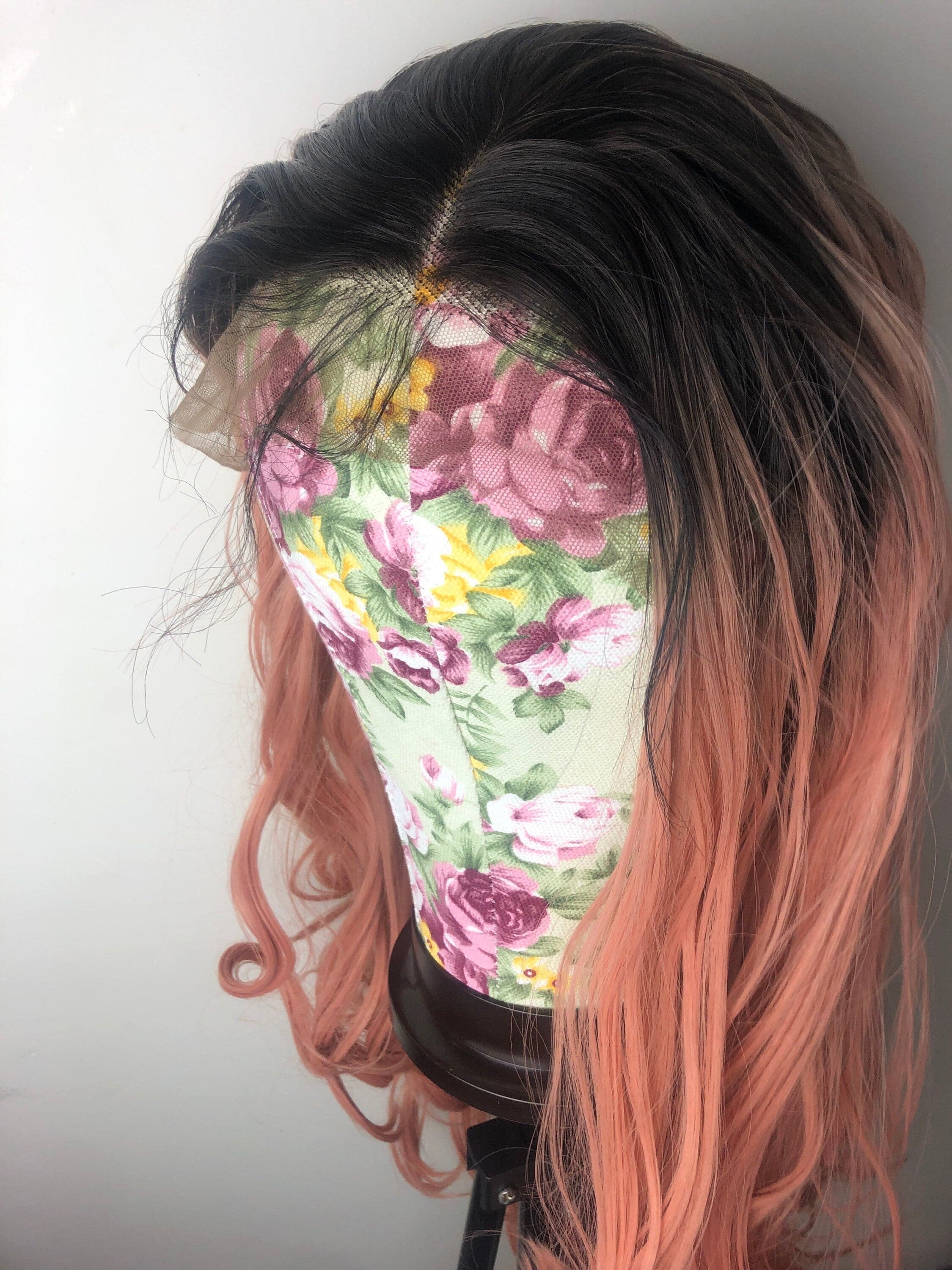 22” ROSE pink OMBRE Body Wavy LaceFront festival celeb wig *NEW* - Thumbnail 8