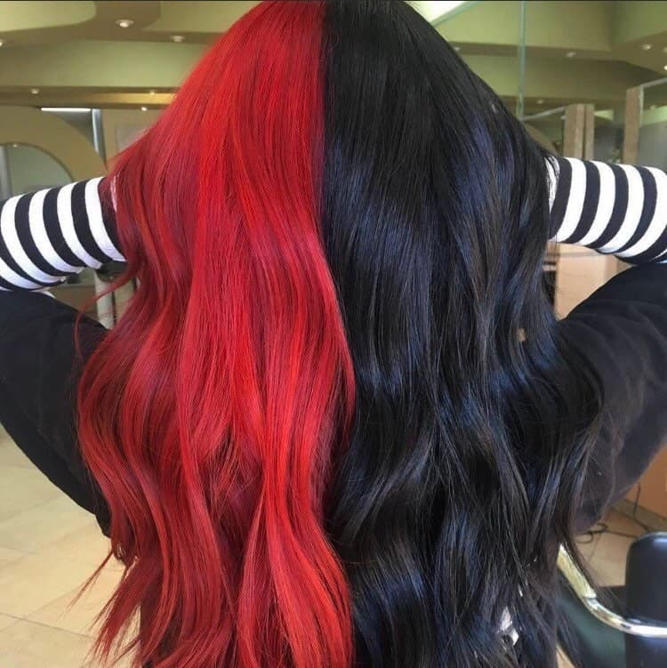 24” Red & Black 2 Tone split dye lace front wig . Arrives New