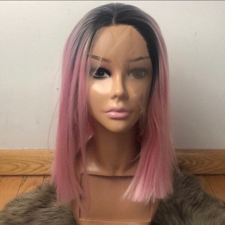 PINK Ombré Straight bob short Lace front wig *NEW* - Thumbnail 2