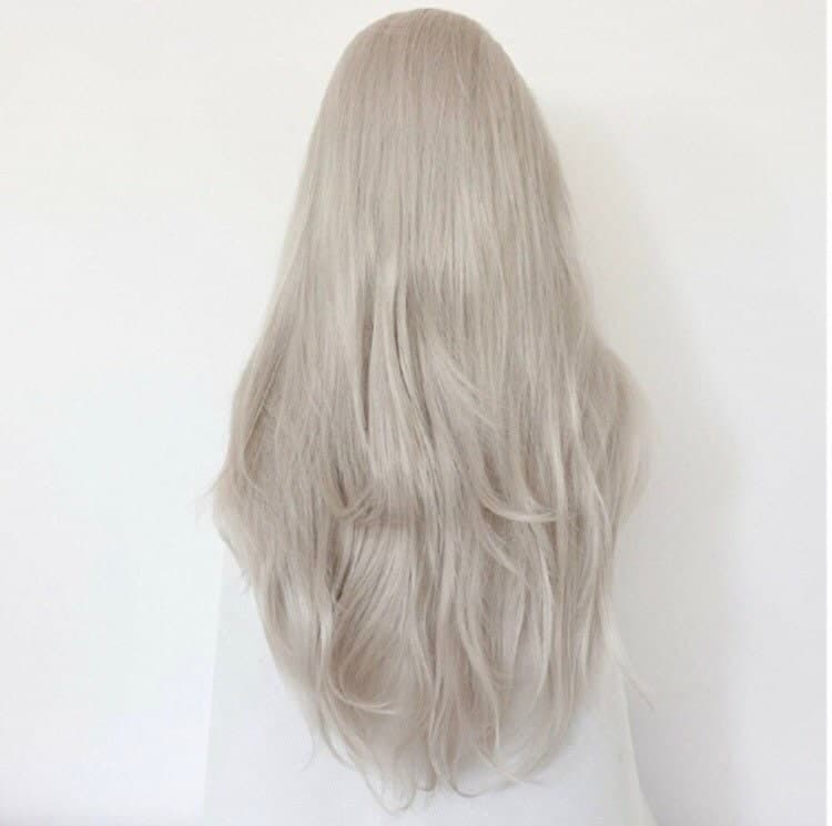 24” GREY silver natural straight lace front wig for beautiful woman *NEW* - Thumbnail 3