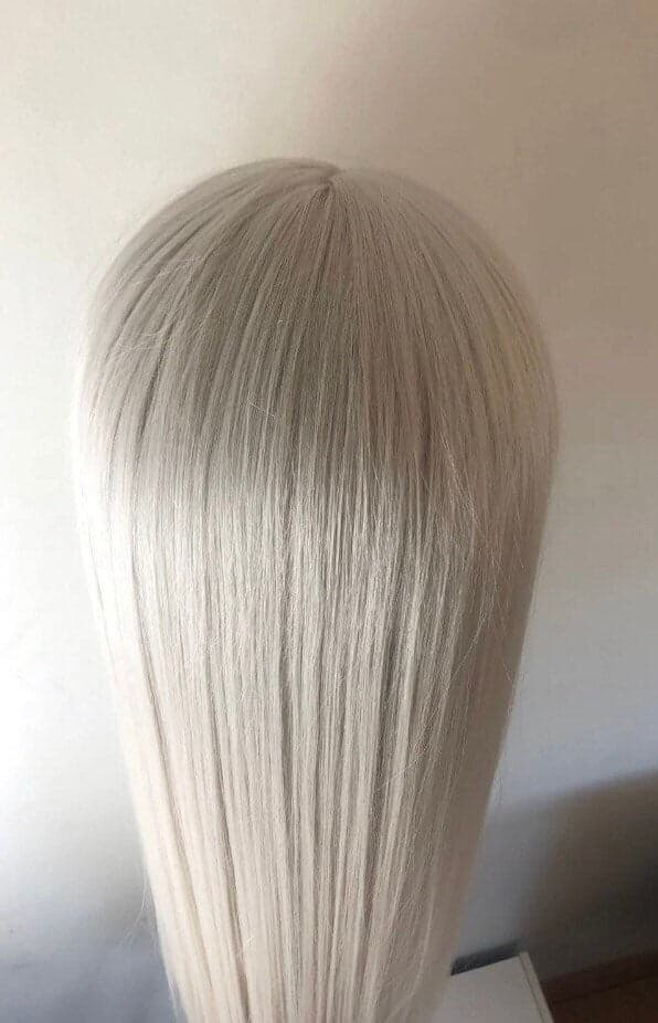 30” White Blonde silverish straight lace front wig NEW* Arrives new and unused 6” FRONT part space lace front wig - Thumbnail 7