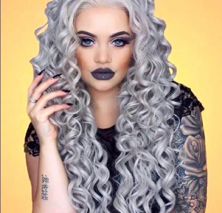 24” SILVERY GREY curly lace front wig *NEW*