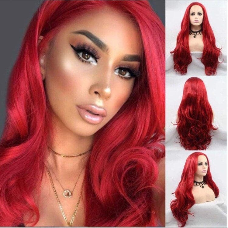 RED 24” Body Wavy lace front wig *NEW*