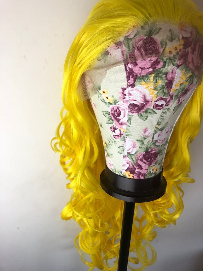26” LEMON YELLOW Lace Front Wig *NWT* New and never worn - Yellow - Thumbnail 7